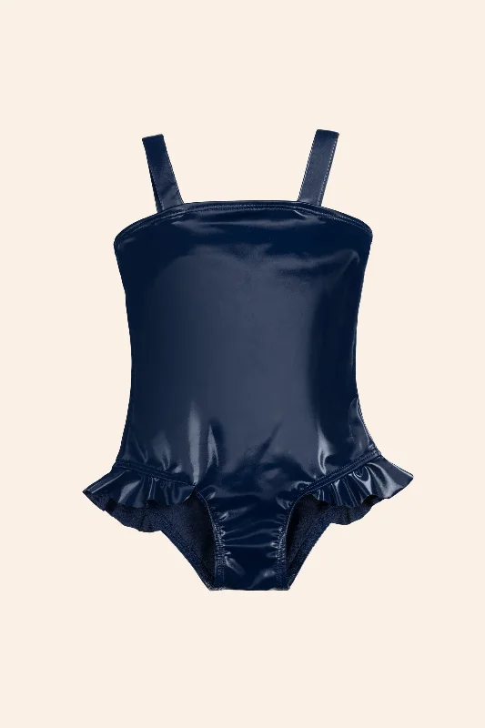 Fashion Must-have Lenae Ruffle One Piece Navy