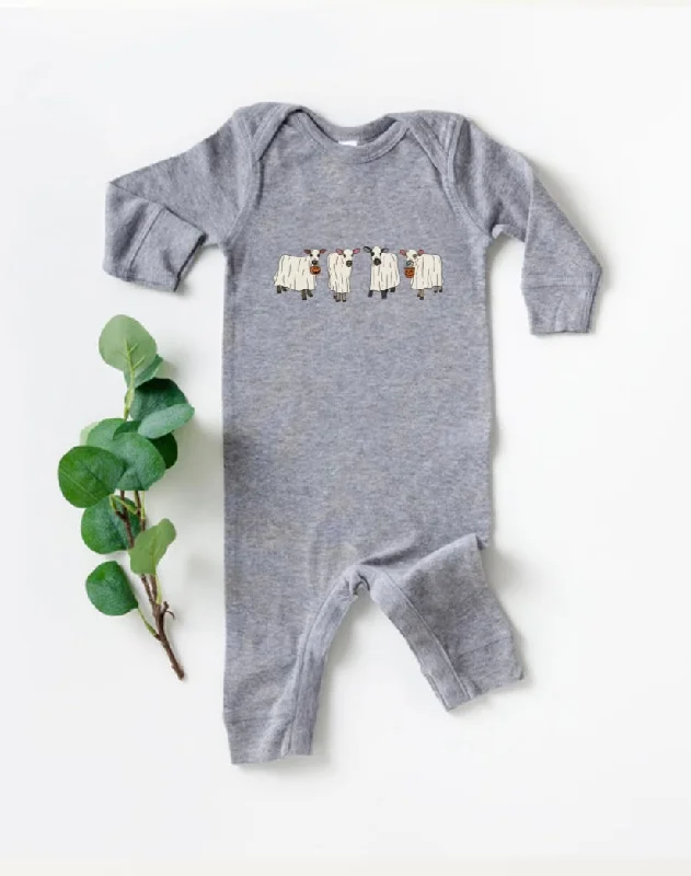 Sports Style Cow-O-Ween Long Sleeve Infant Rompers