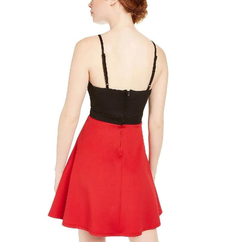 Street Style Speechless Women's Spaghetti Strap V Neck Above The Knee Fit Flare Evening Dress Red Size 1 Street Style Speechless Women's Spaghetti Strap V Neck Above The Knee Fit Flare Evening Dress Red Size 1