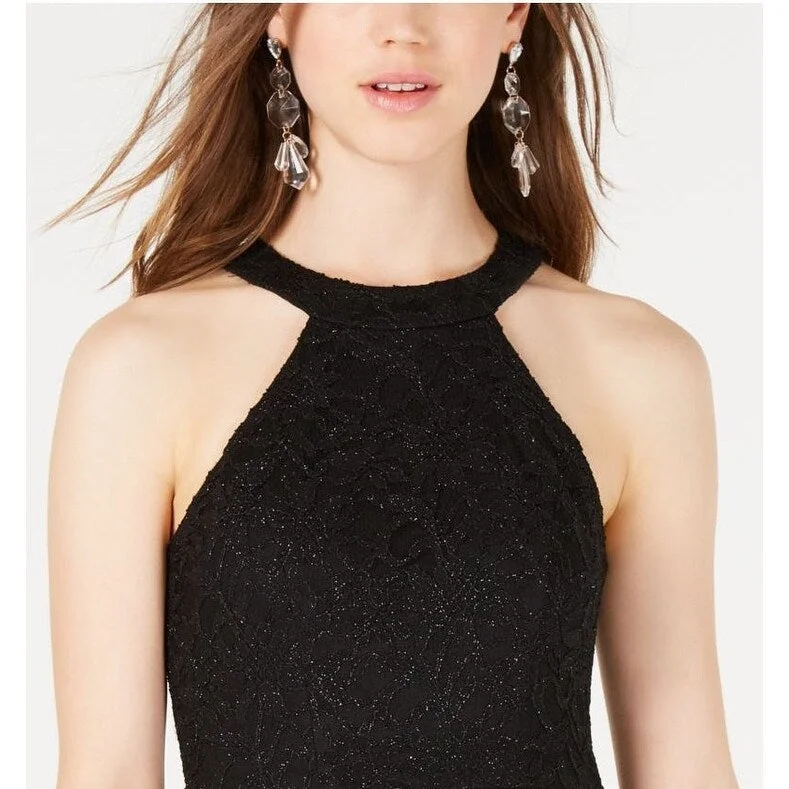 Street Style Suit B. Darlin Women's A Line Shimmer Lace Halter Dress Black Size 11