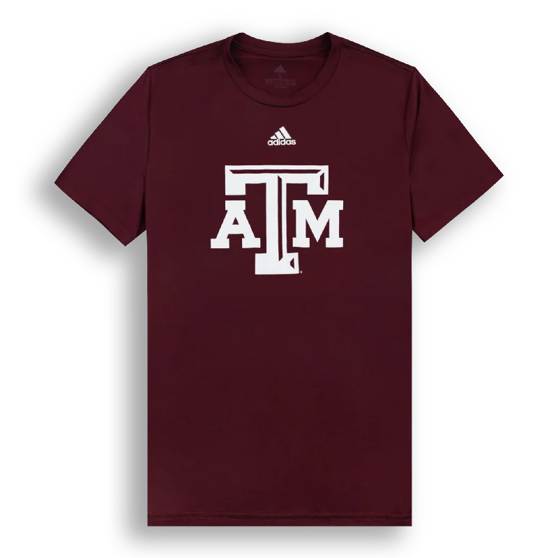 Trendy And Casual Texas A&M Adidas Block A&M Logo Pregame T-Shirt