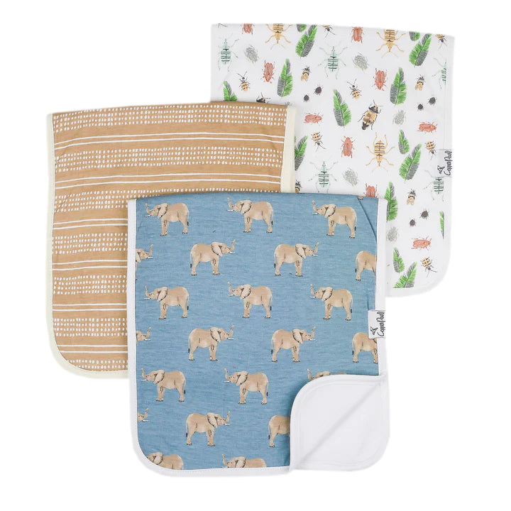 Comfortable And Cold-proof Copper Pearl Burp Cloth Set | Peanut
