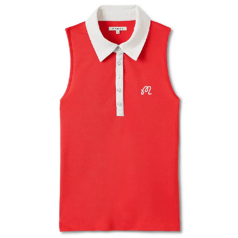 Modern Tailoring Malbon Claudia Sleeveless Golf Polo Red - SU23 Women
