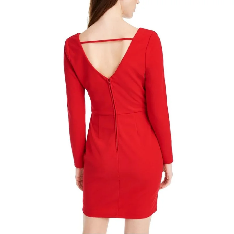 Trendy Looks Crystal Doll Women's Long Sleeve Short Body Con Cocktail Dress Red Size 11 Trendy Looks Crystal Doll Women's Long Sleeve Short Body Con Cocktail Dress Red Size 11