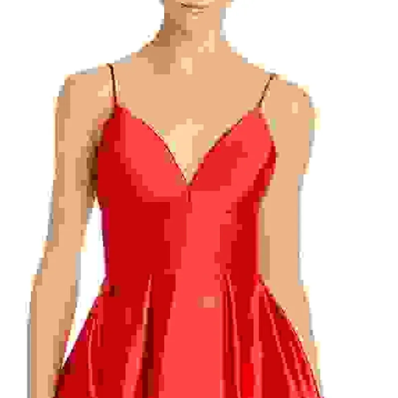 Body Design Avery G Women's V-Neck Fit-And-Flare Dress Dark Red Size 6