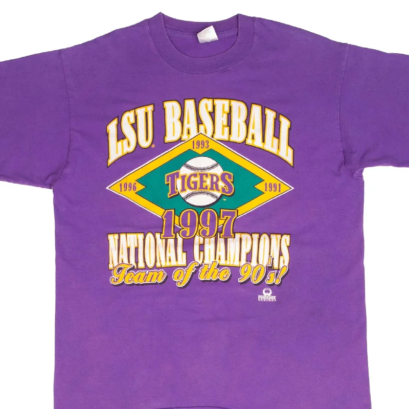 Multifunctional Style VINTAGE NCAA LSU LOUISIANA STATE TIGERS BASEBALL CHAMPIONS 1997 TEE SHIRT MEDIUM Multifunctional Style VINTAGE NCAA LSU LOUISIANA STATE TIGERS BASEBALL CHAMPIONS 1997 TEE SHIRT MEDIUM