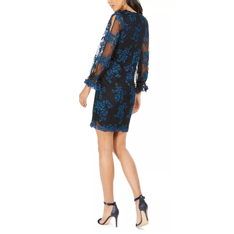 Chic Outfits Taylor Women's Embroidered Floral Dress Black Size 2