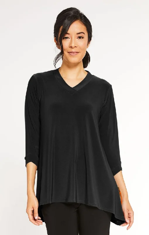 Single-shoulder Neck Design Sympli, 22195-2 Gaze Top, 3/4 sleeve
