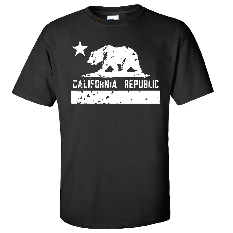 Diamond Series California Flag White Print Silhouette Asst Colors T-shirt/tee