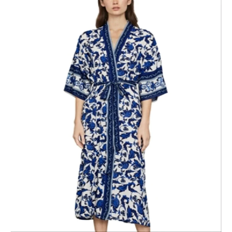 Age-reducing Style Bcbgmaxazria Women's Floral Print Wrap Blue Size Medium