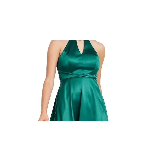 Fashionable And Versatile Crystal Doll Women's Green Sleeveless Halter Tea Length Hi Lo Cocktail Dress Green Size 3 Fashionable And Versatile Crystal Doll Women's Green Sleeveless Halter Tea Length Hi Lo Cocktail Dress Green Size 3