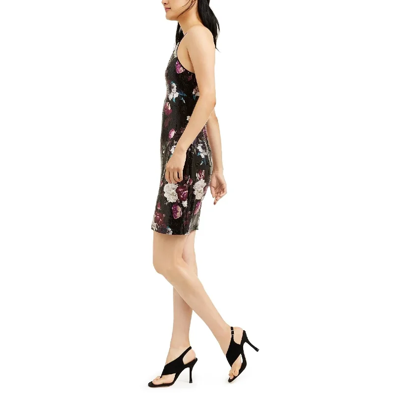 Embroidered Letters Bcx Juniors' Allover Sequin Print Dress Black Size Large