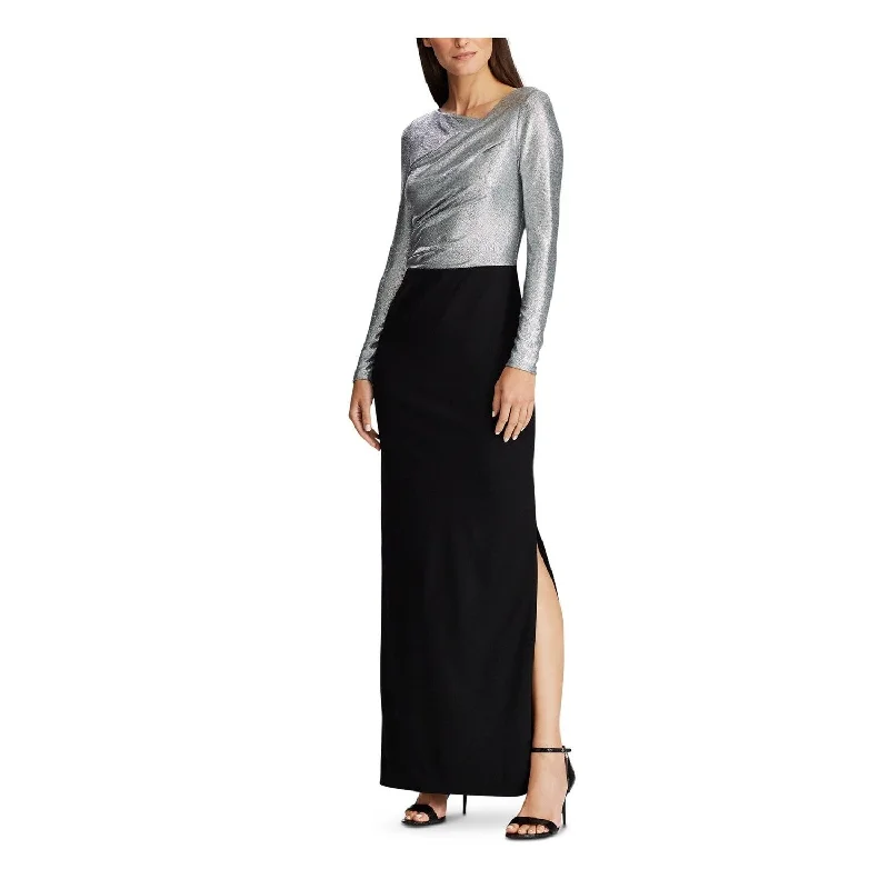 Casual Choice Ralph Lauren Women's Metallic Bodice Gown Black Size 8