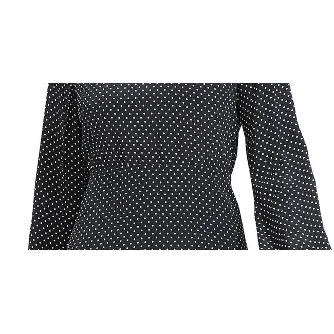 Light Comfort Theory Women's Polka Dot Crewneck Long Sleeve Mini Crepe Dress Navy Size 10 Light Comfort Theory Women's Polka Dot Crewneck Long Sleeve Mini Crepe Dress Navy Size 10