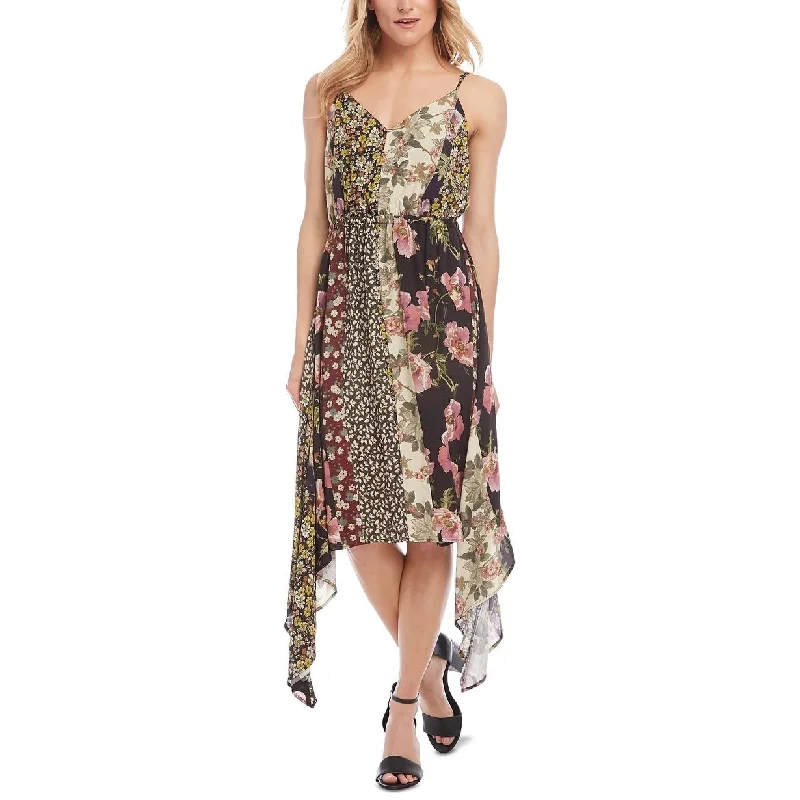 Easy Fashion Karen Kane Women's Floral Spaghetti Strap V Neck Below The Knee Fit Flare Evening Dress Gray Size Large Easy Fashion Karen Kane Women's Floral Spaghetti Strap V Neck Below The Knee Fit Flare Evening Dress Gray Size Large