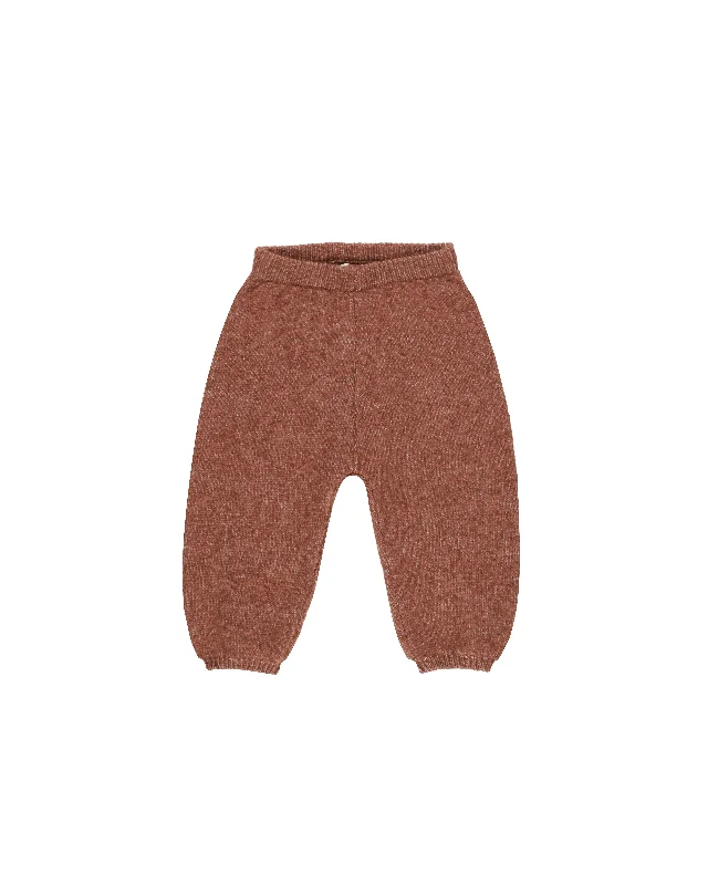 Elegant And Elegant Rylee + Cru Knit Pant in Heathered Brick