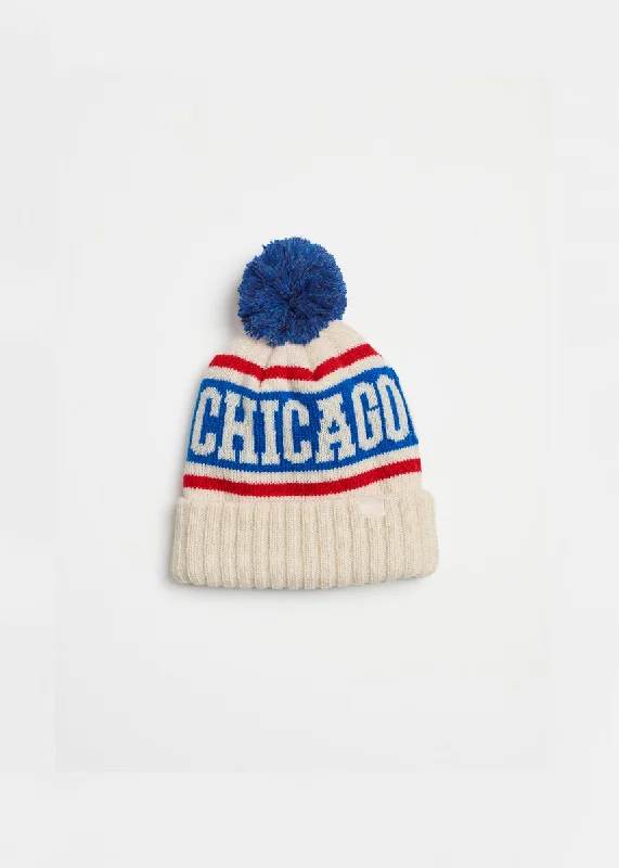 Romantic And Sweet Toddler Mad Hatter Chicago Varsity Beanie - Royal & Red
