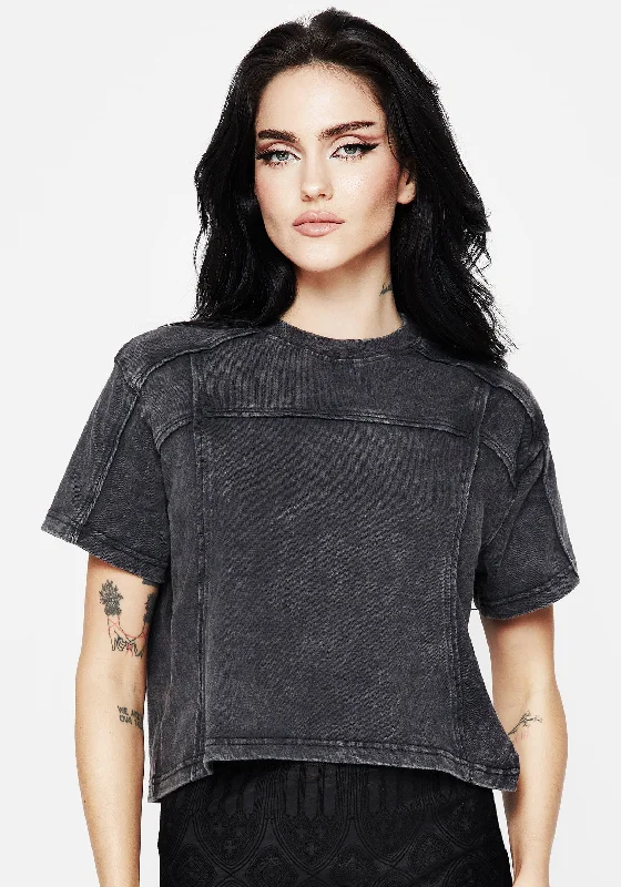 Exquisite Embroidery Ianthe Acid Wash Tee