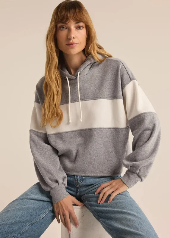 Fashionable Prints Landing Colorblocked Hoodie - Classic Heather Grey