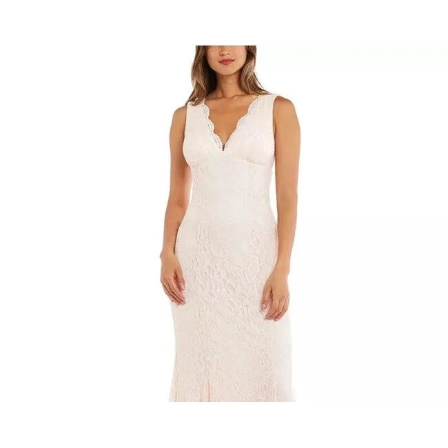 Fashion Touch Morgan & Company Juniors' Allover-Lace Gown Pink Size 7/8