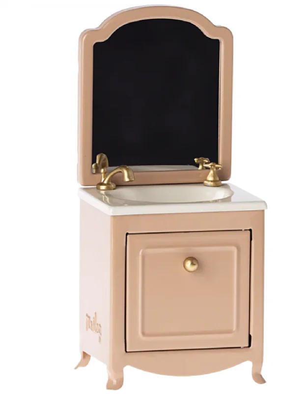Summer Selection Maileg Sink with Mirror in Dark Powder
