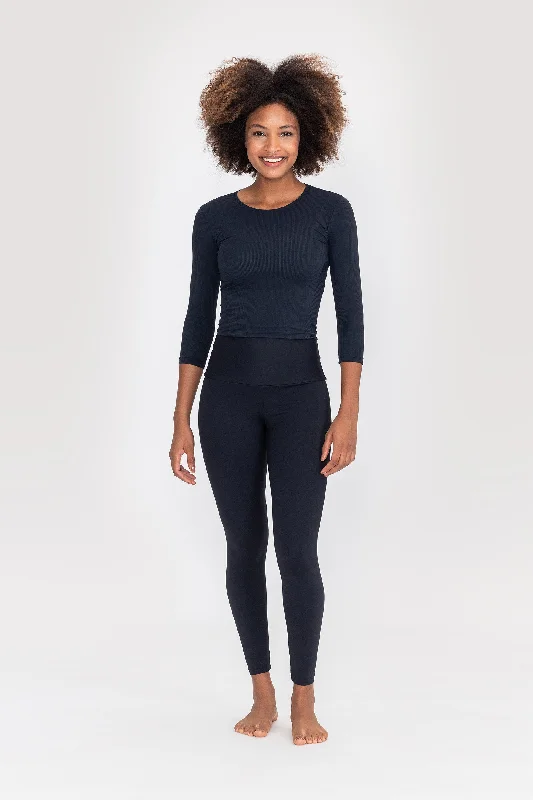Classic Style Ribbed Long T-Shirt