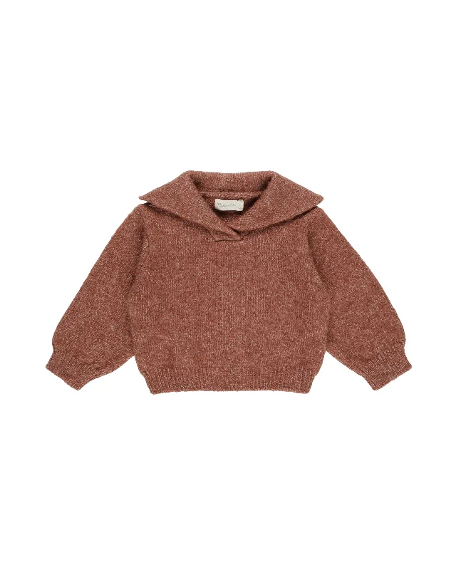 Unique prints Rylee + Cru Cash Pullover in Heathered Brick