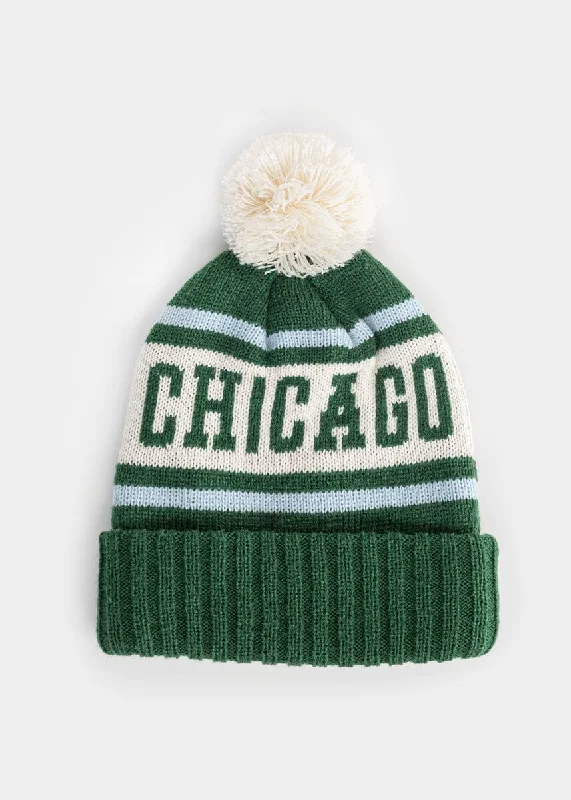 Relaxed Dresses Adult Mad Hatter Chicago Pom Beanie - Emerald