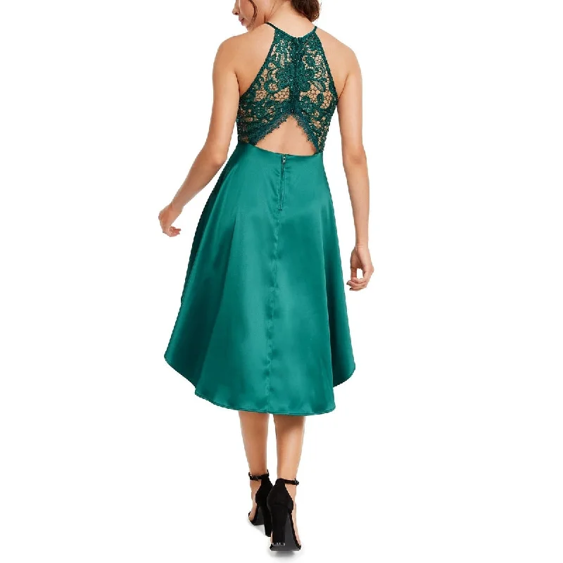 Sports Express Crystal Doll Women's Sleeveless Halter Tea Length Hi Lo Cocktail Dress Green Size 11 Sports Express Crystal Doll Women's Sleeveless Halter Tea Length Hi Lo Cocktail Dress Green Size 11