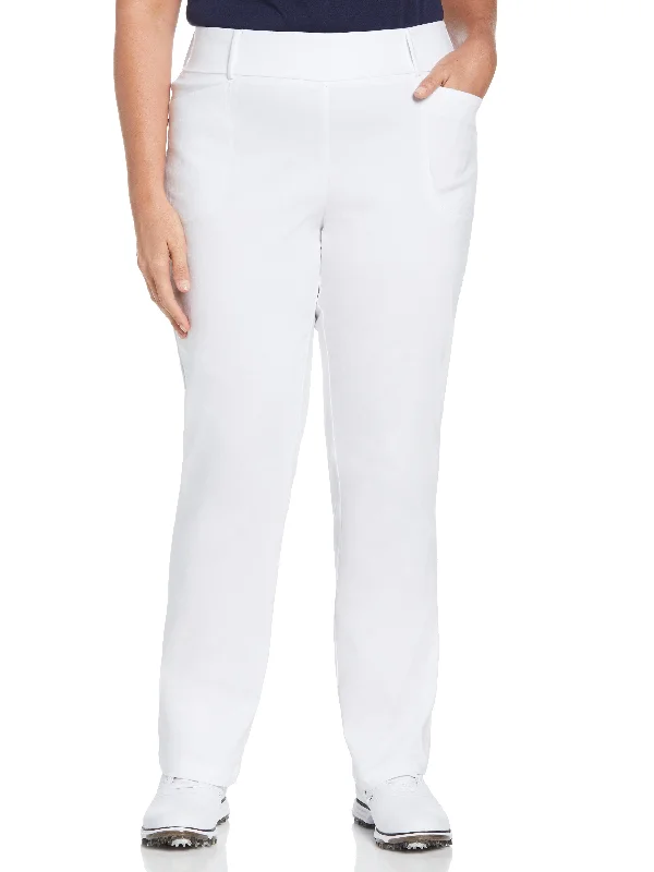 Casual And Comfortable Women's Plus Pull-On Stretch Tech Flat Front Golf Pant