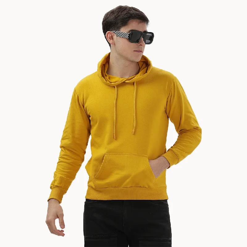 Designer Style Mustard Yellow Hoodie - Fully Solid
