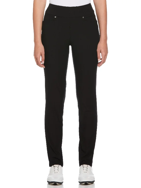Elegant Style Women's Solid Pull-On Golf Pant
