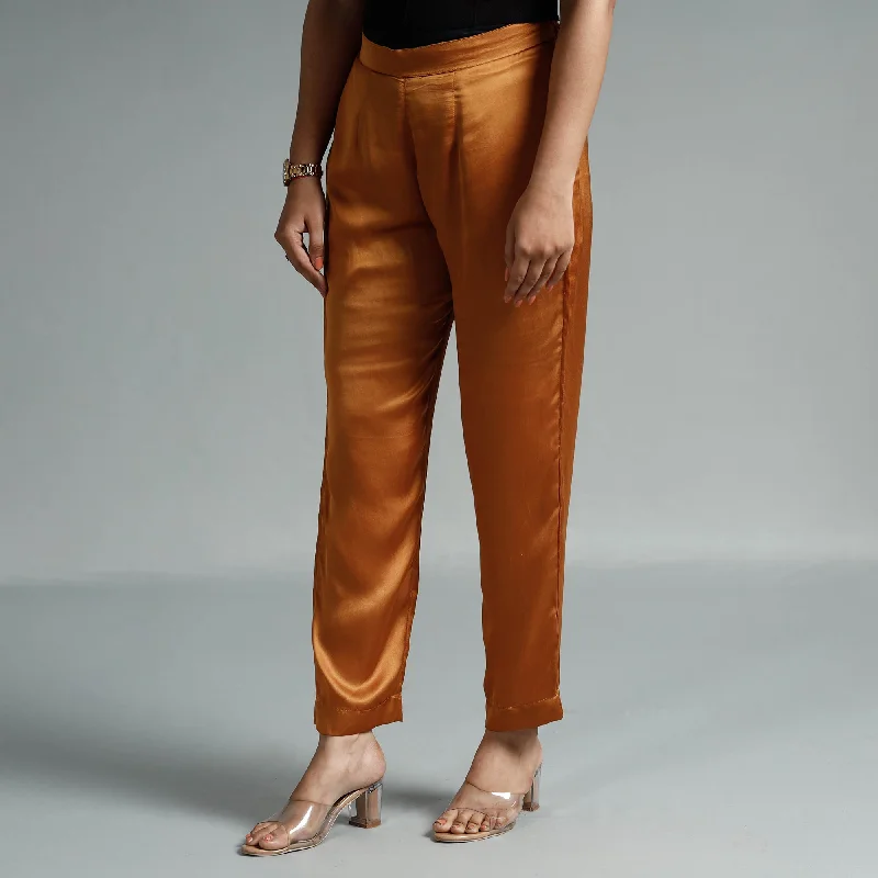 Skirt style Bronze Brown - Plain Modal Silk Elasticated Pant