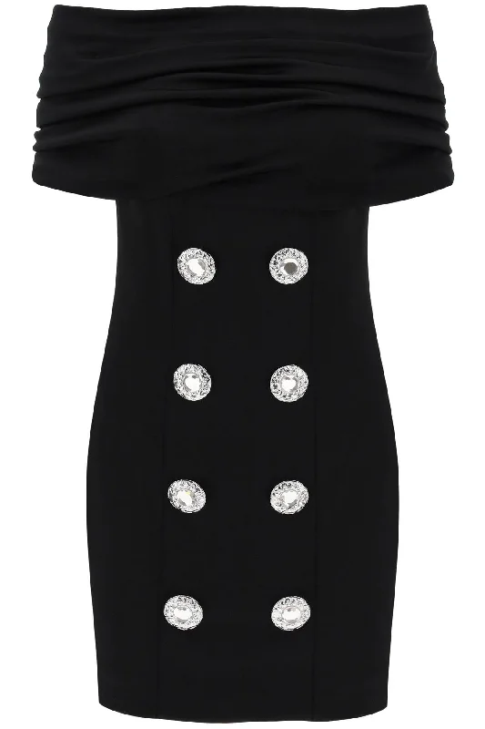 Comfortable And Cold-proof BALMAIN mini dress with boat neckline