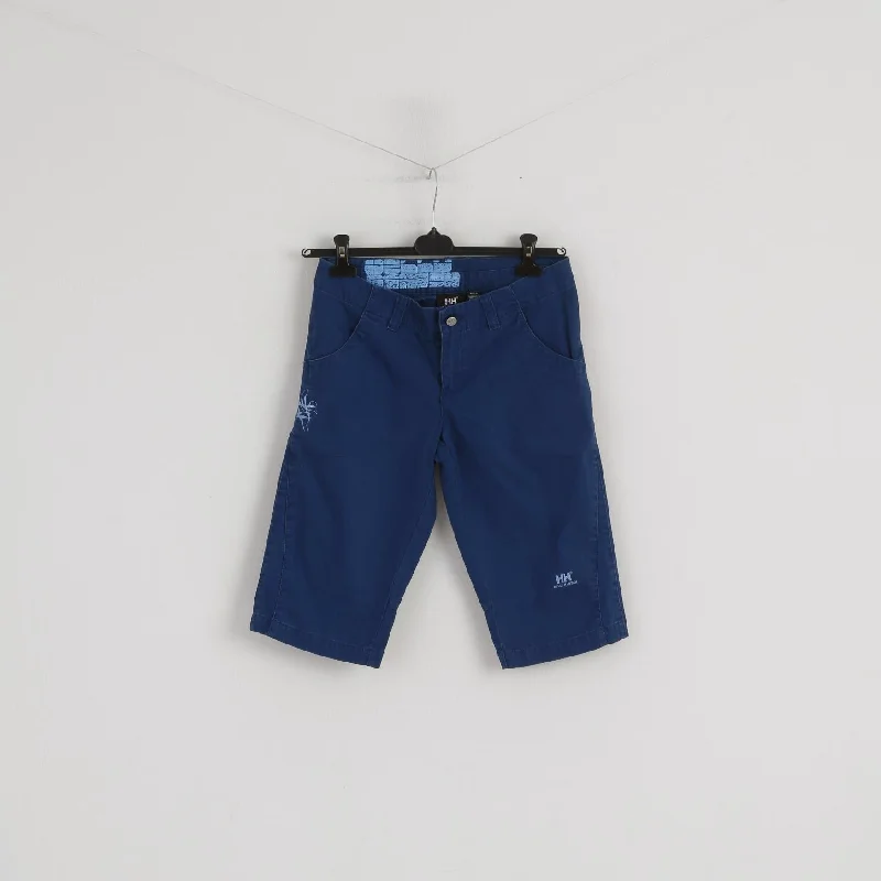 Fashion Elements Helly Hansen Women S Shorts Navy Cotton Emroidered Capri Bermuda