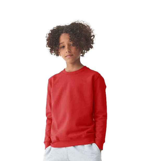 Fashion And Simplicity JHY030 - Just Hoods By AWDis Youth Crewneck Sweatshirt | Fire Red Fashion And Simplicity JHY030 - Just Hoods By AWDis Youth Crewneck Sweatshirt | Fire Red