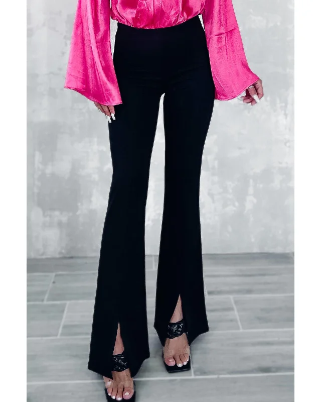 Relaxed Style Azura Exchange Flare Bottom Pants with Split Front - 12 US