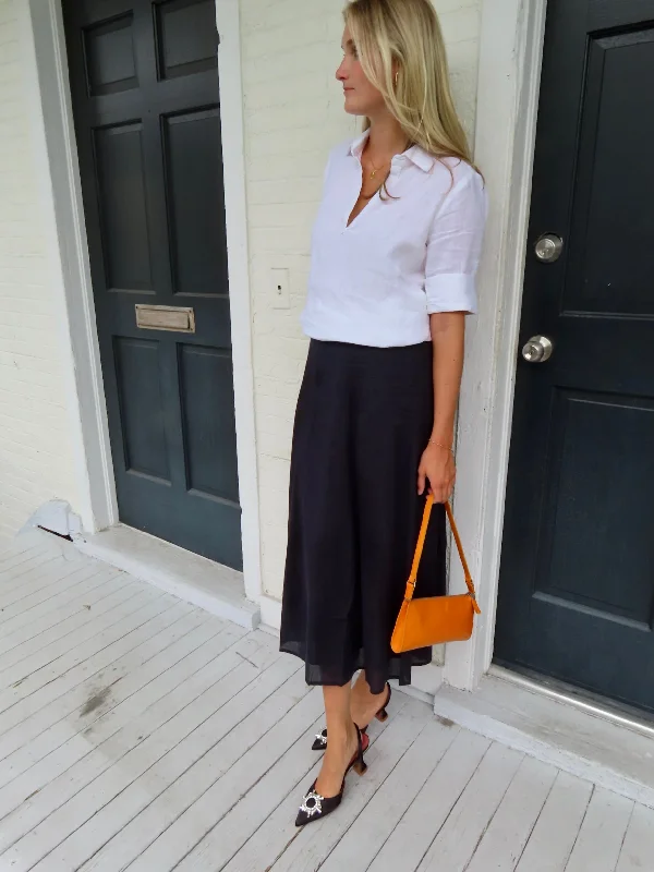 Design And Tailoring Hanley Midi Skirt Navy