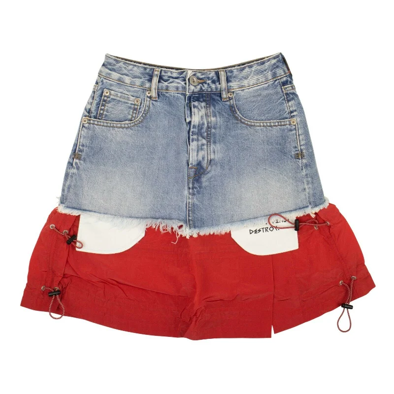 Casual And Versatile Unravel Project Denim Deconstructed Skirt - Blue