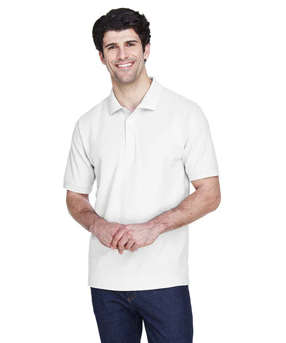 High-quality Fabrics D100 - Devon & Jones Mens Pima Piqué Short-Sleeve Polo Shirt | White High-quality Fabrics D100 - Devon & Jones Mens Pima Piqué Short-Sleeve Polo Shirt | White