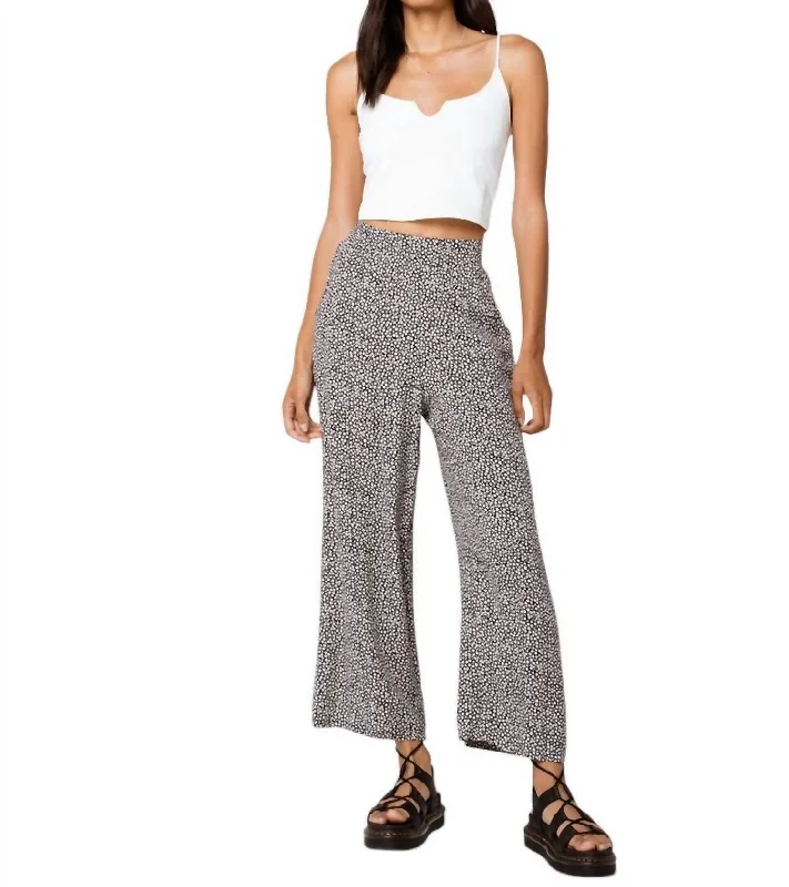 Noble And Elegant Cut Through Wide Leg Printed Pants In Multicolor