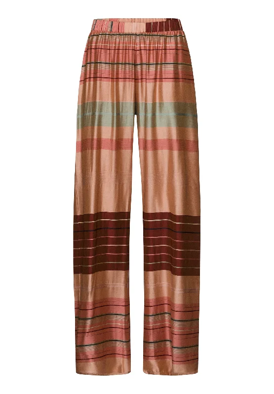Comfy Pants Hannah Striped Color Block Pants | Earth Tanned Stripe 74859-2166