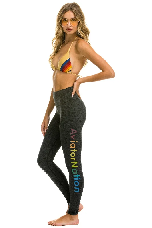 Soft Looks FULL LENGTH HI-RISE AVIATOR NATION LEGGINGS - CHARCOAL