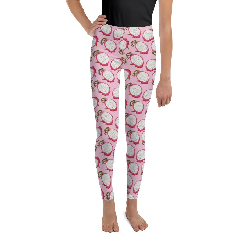 Artistic Temperament Dragon Fruit Pattern Youth Leggings
