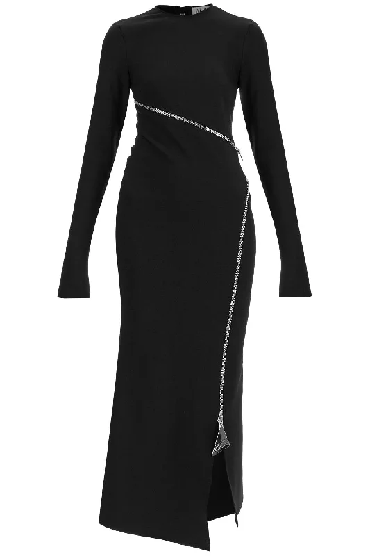 High-end Customization THE ATTICO twisted zip midi dress with