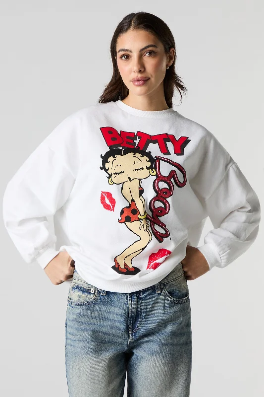 High-end Customization Betty Boop Graphic Fleece Sweatshirt