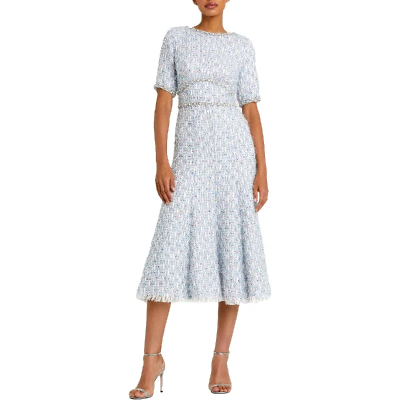 Fashion Comfort Mac Duggal Womens Metallic Boucle Cocktail And Party Dress