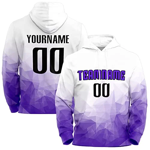 Noble Temperament Custom Purple Graffiti Pattern Sports Pullover Sweatshirt Hoodie