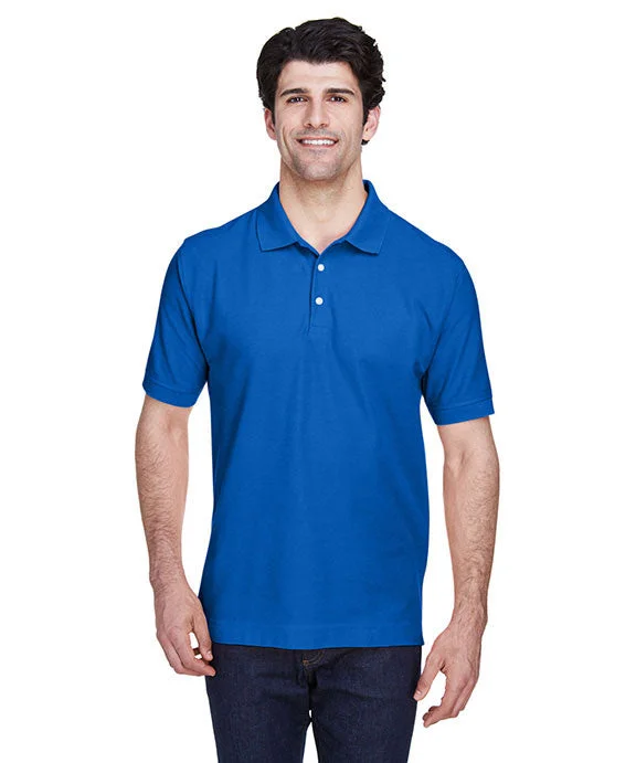 High-end Fabrics D100 - Devon & Jones Mens Pima Piqué Short-Sleeve Polo Shirt | French Blue High-end Fabrics D100 - Devon & Jones Mens Pima Piqué Short-Sleeve Polo Shirt | French Blue
