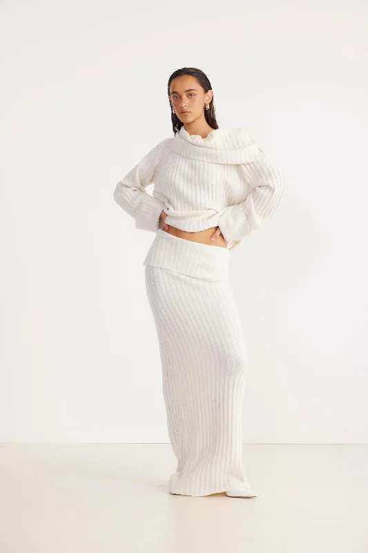 Light And Breathable SNDYS Brooks Maxi Skirt White